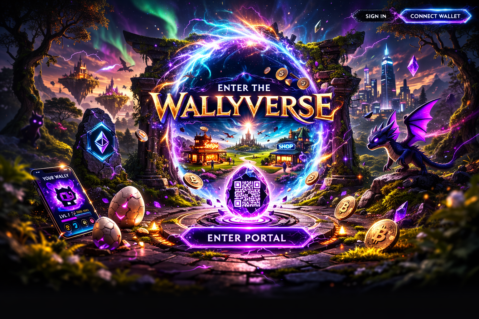 Enter the Wallyverse landing artwork